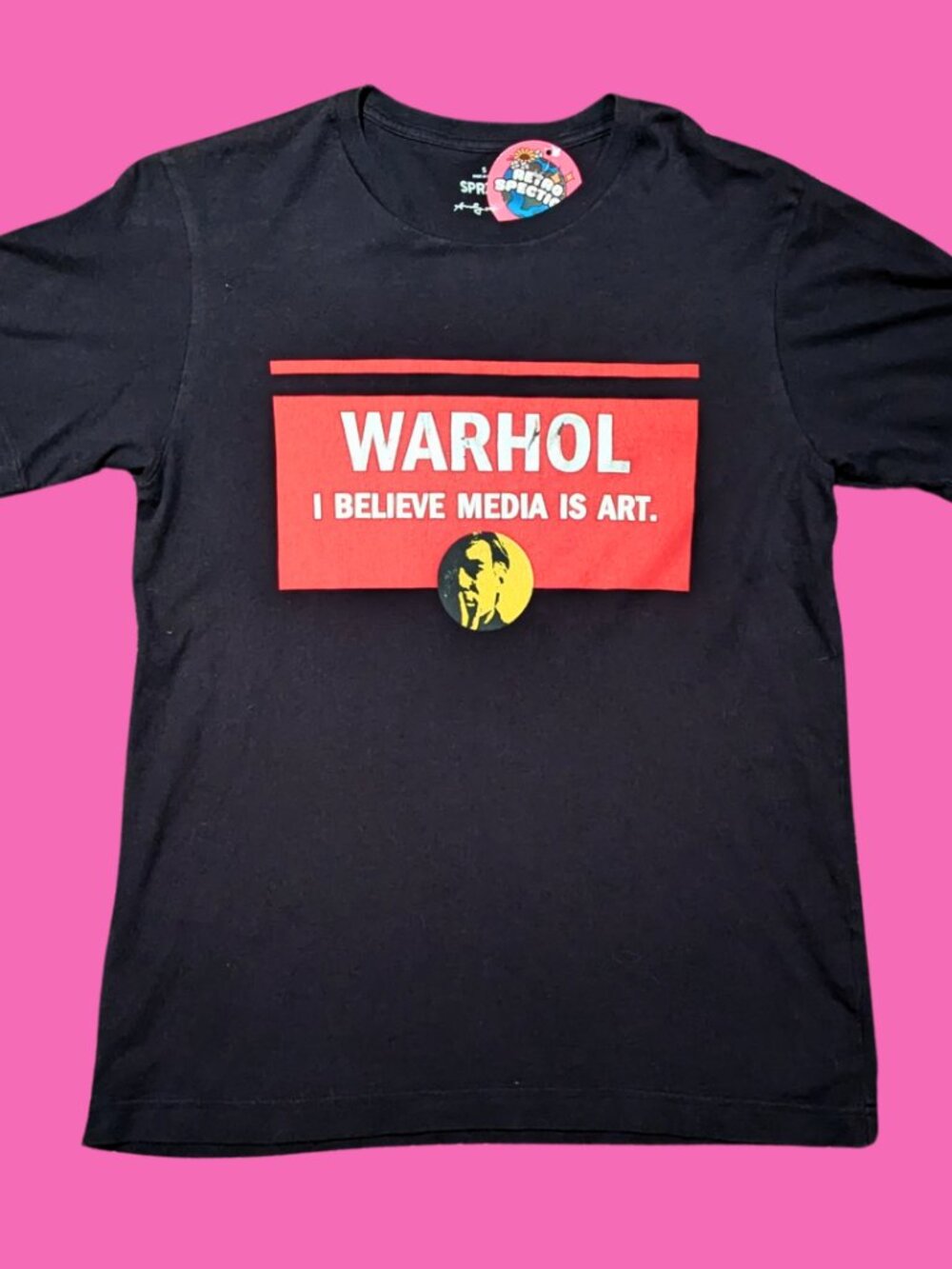 Andy Warhol ''I Believe Media is Art'' T-Shirt Size S